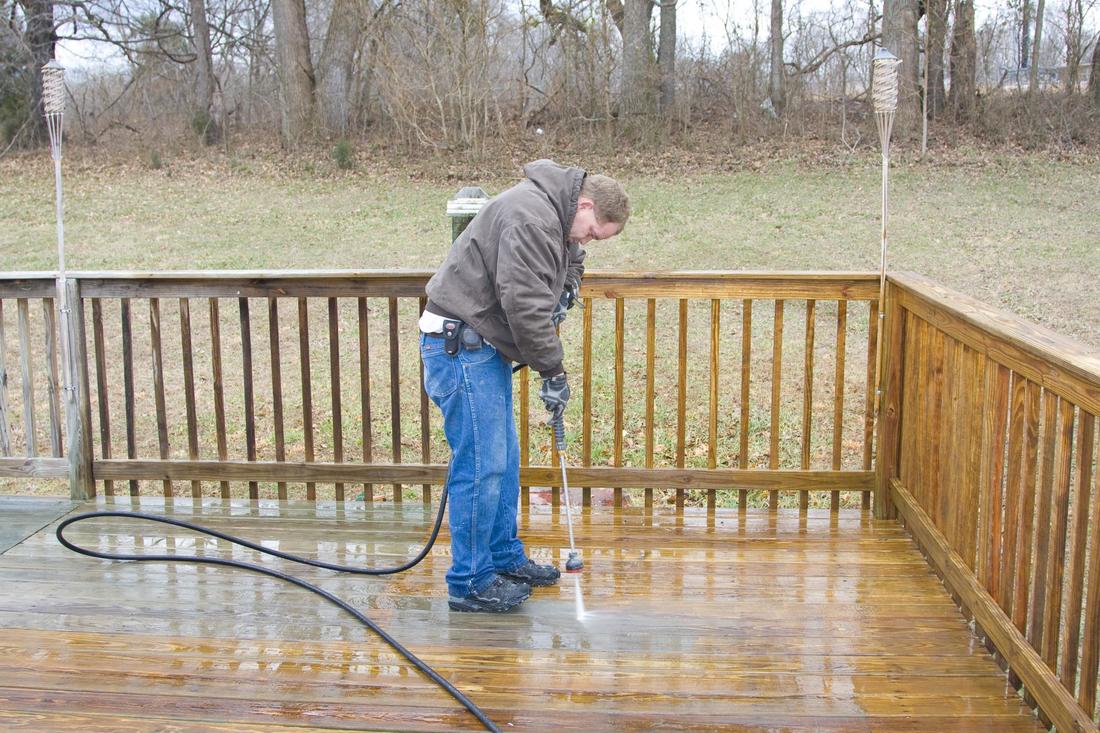 This is a picture of a residential pressure washing.
